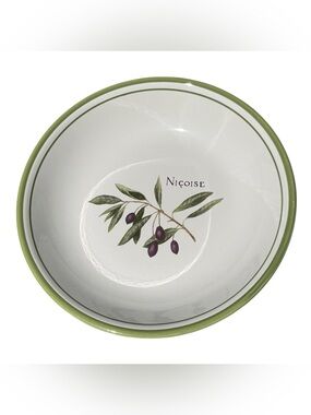 Williams Sonoma Olive Grove Nicoise Pasta Salad Bowl Portugal Olive Branch 9.5”